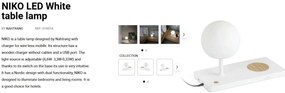 Veioza LED / Lampa de masa ultramoderna USB / Wireless charger NIKO