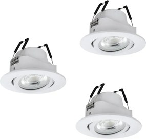 Eglo 902286 - Set 3x spoturi LED RGBW dimmabile încastrate SALICETO-Z, 4,7 W, 230 V, alb