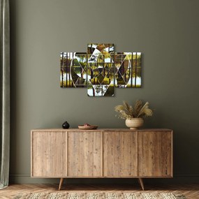 Tablou - Colaj geometric pe fundalul pădurilor nordice (90x60 cm)
