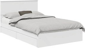 vidaXL Pat cu storage cu headboard Alb 120 x 190 cm Lemn compozit