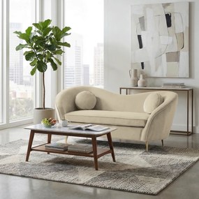 Canapea cu 2 locuri de design, ţesătură Velvet bej/gold crom auriu, EZIO TYP 2