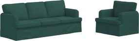 vidaXL Set de canapea 2 pcs Verde închis 144 x 80 x 85 cm țesătură