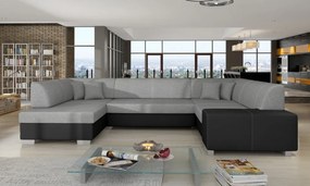 Canapea modulara cu spatiu pentru depozitare, 320x73x207 cm, Havana L02, Eltap (Culoare: Maro inchis texturat / Bej deschis)