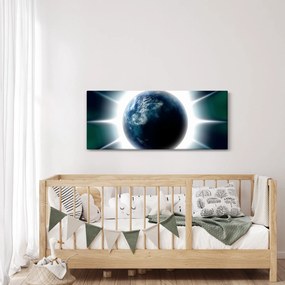 Tablou cu planeta iluminată (120x50 cm)