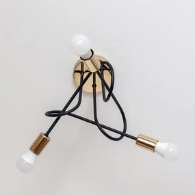 Lustră aplicată OXFORD 3xE27/15W/230V auriu/negru