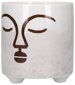 Ghiveci din ceramică albă și roz Kitchen Craft Terracotta Face