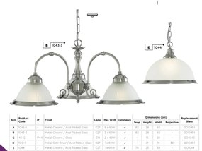 Lustra suspendata stil clasic American Diner 3L argintiu 1043-3 SRT