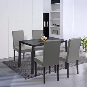 Set de masă Karen 4+1 negru-gri