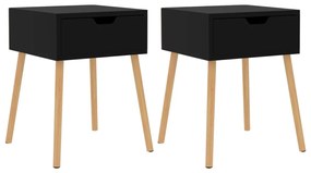 326810 vidaXL Noptiere, 2 buc, negru extralucios, 40x40x56 cm, lemn prelucrat