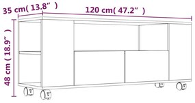 Comoda TV, negru, 120 x 35 x 43 cm, PAL 1, Negru