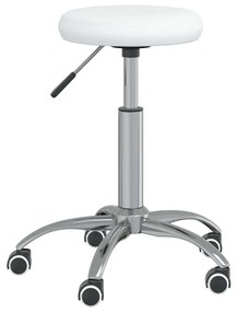 vidaXL Scaun de bucătărie, alb, piele ecologică