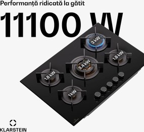Klarstein Goldflame 5 plită pe gaz independentă cu 5 arzătoare