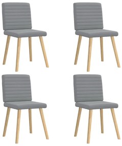 vidaXL Scaune de bucătărie pivotante, 4 buc., gri deschis, textil