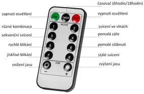 Perdea de Crăciun - 5 stele, 61 LED, alb cald/rece+controler