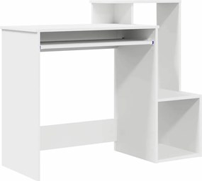vidaXL Birou cu sertar cu raft Alb 106 x 41 x 88.5 cm Lemn compozit