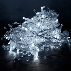 decoled LED șirag luminos cu cristale - 8 m, 80 LED alb rece, FLASH