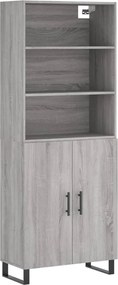 vidaXL Dulap înalt, gri sonoma, 69,5x34x180 cm, lemn compozit
