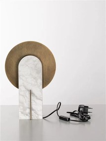 Veioza, Lampa de masa LED din alabastru si aluminiu AVIEL