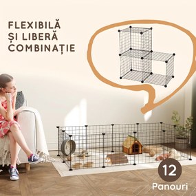 PawHut, tarc modular pentru animale, 35x35cm, negru | Aosom Romania