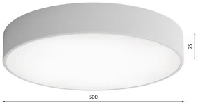 Plafonieră LED CLEO 69W 230V 3000K, Ø50 cm, gri
