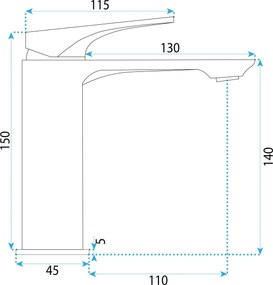 Baterie pentru baie PREMIUM Rea Prime Chrome Low