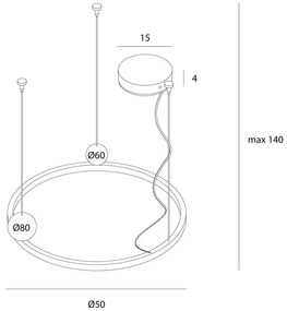 Lustra circulara aluminiu negru, piatra naturala LED Solaris