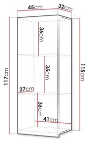 Dulap de perete CALABRINI 117x45 cm alb
