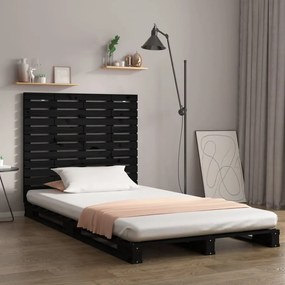 824677 vidaXL Tăblie de pat pentru perete, negru, 96x3x91,5 cm lemn masiv pin