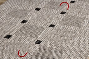 Covor sisal Floorlux 20079 Pătrat argintiu si negru - SECUNDAR-COTATI PRODUSUL