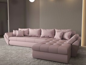 Colțar extensibil dumonde cu ladă de depozitare si sezut confortabil din spuma high-density, Loana XL Enjoy Flamingo II 335x185 cm