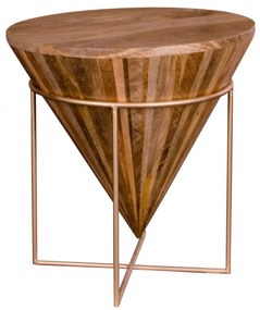 Masa auxiliara rotunda din lemn Hapur