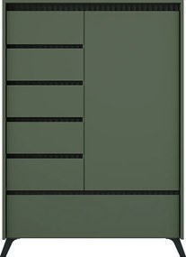 Comodă, verde smoke/negru, LONGY REG1D5S1K