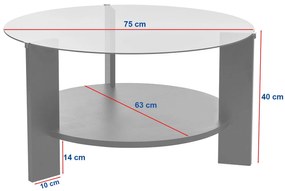 Măsuță cafea Claro (nuc + sticlă). 1127461
