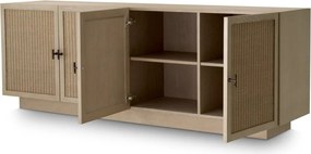 Comoda Design LUX, Lemn, Rattan, Borchard stejar albit