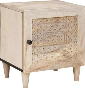 vidaXL Dulap de noapte Bej 40 x 33 x 46 cm Lemn masiv de acacia