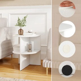 Măsuță semicirculară cu rafturi deschise