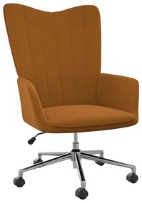 327773 vidaXL Scaun de relaxare, maro, catifea