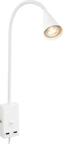 Briloner 2175-016 - Aplică de perete flexibilă cu port USB 1xGU10/10W/230V albă