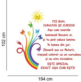 Sticker perete Fii bun, curajos, curios!