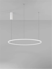 Lustra LED suspendata design modern circular TARQUIN D-80cm alba