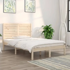 vidaXL Cadru de pat dublu, 135x190 cm, lemn masiv
