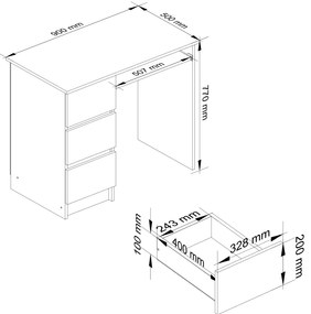 Masă PC Benicio (wenge + alb) (S). 1069029