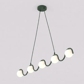 Candelabru suspendat pe cablu SINUS 5xG9/8W/230V verde