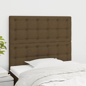 vidaXL Tăblii de pat, 2 buc, maro închis, 80x5x78/88 cm, textil