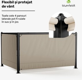 Blumfeldt Altan Pantheon Cortina 3x4 m, rezistent la intemperii, aluminiu,  vopsea pulbere, jaluzele