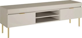 Dulap TV Sentia 157 cm pe soclu metalică - cașmir / auriu
