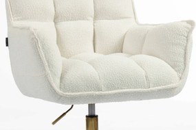 HR560N Scaun Crem din Boucle cu Bază Aurie
