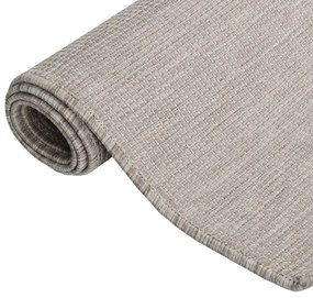 Covor de exterior, gri taupe, 80x250 cm, tesatura plata Gri taupe, 80 x 250 cm