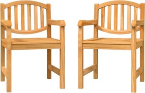 vidaXL Scaune de grădină, 2 buc., 58x59x88 cm, lemn masiv de tec