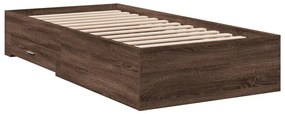 3280425 vidaXL Cadru de pat cu sertare, stejar maro, 100x200 cm lemn prelucrat
